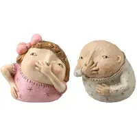 Melitt 2 Stuks Meisje met Neus Badkamer Standbeeld, Grappig Meisje Badkamer Decor Badkamer Plank Sitters
