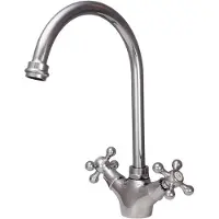 Aquanello Chrome keukenkraan met ronde uitloop, model Heritage Ascot CR-4003-HA, merk