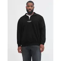 Jack & Jones Plus Size Bedrukt Sweatshirt Met Halve Rits EU8XL US6XL Zwart