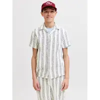 Jack & Jones Junior Overhemd 'JORCOBA' zwart / wit