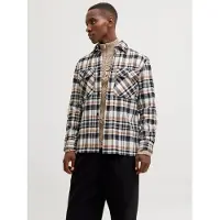 Jack & jones Premium Overhemd 'JPRRayle' beige / zwart / wit