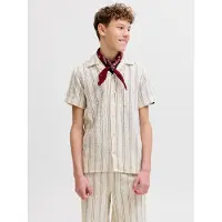 Jack & Jones Junior Overhemd 'JORCoba' olijfgroen / wit / offwhite