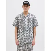 Jack & Jones Overhemd 'JORSeersucker' zwart / wit