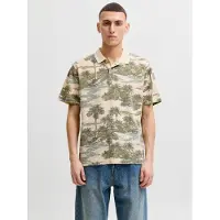 Jack & jones Premium Shirt 'JPRBLUHawaii' sand / olijfgroen / pastelgroen / donkergroen