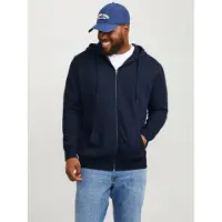 Jack & Jones Plus Size Effen Hoodie Met Rits