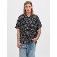 Jack & Jones Overhemd 'JORHydra Noto' zwart / wit