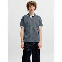 Jack & Jones Shirt 'JJEPaulos' marine / blauw gemêleerd / wit
