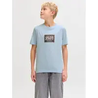 Jack & Jones JUNIOR T-shirt lichtblauw Jongens Katoen Ronde hals Printopdruk - maat 152