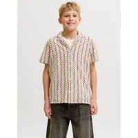 Jack & jones Junior Overhemd beige / lichtblauw / zwart / wit