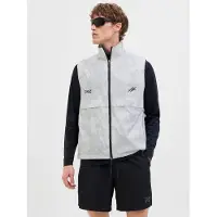 Jack & Jones Bodywarmer 'JCOCnz Paris' lichtgrijs / zwart / wit