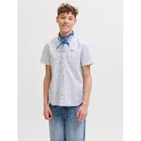 Jack & Jones Junior Overhemd 'JJDEVIN' lichtblauw / grijs / rood / wit