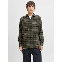 Jack & Jones Overhemd 'JJJames' donkergroen / zwart / wit