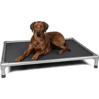 Rewer GmbH Hondenstretcher 125x90 cm - Verhoogd Hondenbed Op Pootjes - Ademend - Voor Binnen & Buiten - Zwart