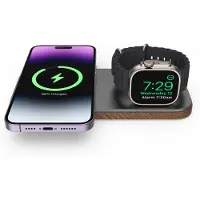CubeNest 2-in-1 magnetische draadloze oplader K200 - compatibel met MagSafe-technologie - iPhone 12-17 (Alle modellen) - AirPods - AppleWatch - Qi-apparaten - Grijs