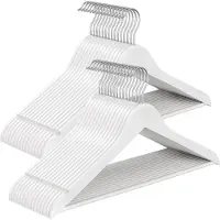 Songmics Houten kledinghangers met inkepingen en draaibare haak, Wolkenwit / 30