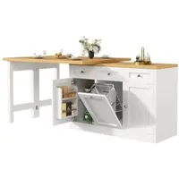 MODFU Bartafel - Uitschuifbaar - Stauraum - Wit - MDF