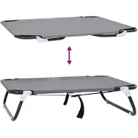 vidaXL Hondenbed Lichtgrijs 80 x 55 x 18 cm Staal