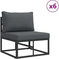 vidaXL Tuinbank Set 10 st Zwart Aluminium