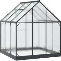 vidaXL Tuin Serre met de deur Antracietkleurig 183,5 x 183,5 x 207 cm