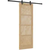 vidaXL Schuifdeur Naturel en Zwart 73,5 x 211 cm Massief grenenhout