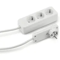 Sonstiges Platte stekker met een drievoudige wandcontactdoos, wit