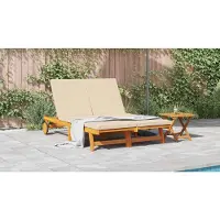 vidaXL Ligstoel Bruin 125 x 200 x 84 cm Massief Acacia Hout