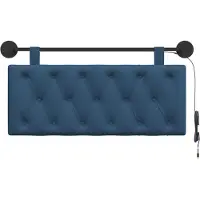 vidaXL Hangend hoofdbord Met LED-verlichting Blauw Stof