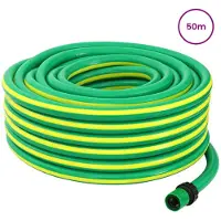 vidaXL Tuinslang 5-laags Groen en Geel 1 / 2'' 50 m PVC