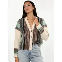 Hiccups for Kids Oversized Zachte Touch Patroon V-Hals Gebreide Cardigan