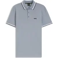 BOSS Polo van katoenpiqué met logodetails