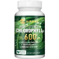 Airboy Inc. Chlorofyl 600 mg (120 capsules) Voedingssupplement, antioxidanten, anti-veroudering, immuunsysteem, lichaamsontgifting, energie, huid, haar, nagels
