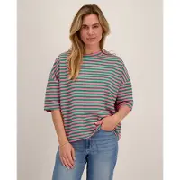 Je m'appelle Tee Top Stripes | Green/Pink Green/Pink Maat XXL