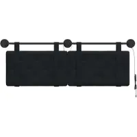 vidaXL Hangend hoofdbord Met LED-verlichting Zwart Fluweel
