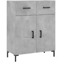 vidaXL Hoge kast 69,5x34x180 cm bewerkt hout betongrijs