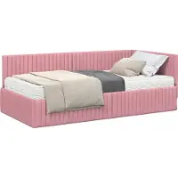 Syfax Hoekbedframe met Matras 2 st Roze 100 x 200 cm Fluweel