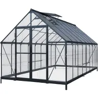 CoverTech Polycarbonaat tuinkas Aurora 2,4 x 6,0 m zwart