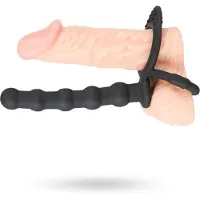 Black Velvets - penisring en anaal dildo - zwart