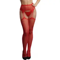 Le Désir – Jarretel Strass Panty – Rood