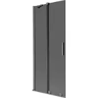 Mexen Velar badwand tweevleugelige schuifdeur 80 x 150 , grafiet, geborsteld gun gray - 896-080-000-41-66