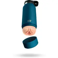 PDX - Fuck Flask Private Pleaser - kunstvagina in een drinkfles (blauw-naturel)