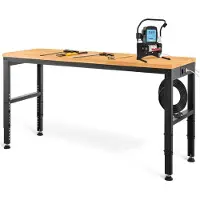 OEM Verstelbaar Bureau - - 122x61x97cm - Capaciteit 900kg - Stopcontacten - Hout Hard