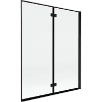 Mexen Mist douchewand 2-delig rechts 140 x 150 , zwart frame, zwart - 8A9-140-002-70-70-P