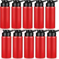 Spactz 10 stuks waterfles 600ml herbruikbare flessen klikdeksel voor sportschool sporten kamperen wandelen vissen rood