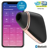 Satisfyer Love Triangle - App-gestuurde luchtdruk clitorisstimulator (zwart)