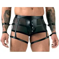 Svenjoyment Underwear Wetlook Jarretel Shorts voor Mannen met Boeien