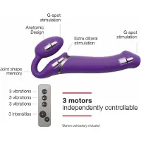 Strap-On-Me - Strapless Strapon Vibrator Met 3 motoren - Paars - Maat XL