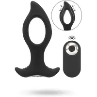 Vuxen Rc Butt Plug met Een Gat Vibrator Zwart