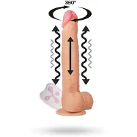Vuxen Cesur 3.0 Realistic Dildo Vibrating, Wavy, 360º and Up-and-Down Movement Remote Control USB