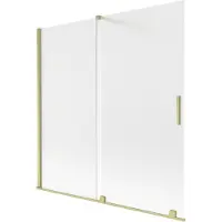Mexen Velar badwand tweedelig schuifbaar 160 x 150 cm, mat, goud geborsteld - 896-160-000-31-55