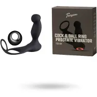Teazers - Cock & Ball Ring Prostate Vibrator - Sex Toys voor Mannen - 7 Vibratiestanden - Prostaat Stimulator en Cockring in 1 - Met Afstandsbediening - Anale Speeltjes - Penisring - Zwart